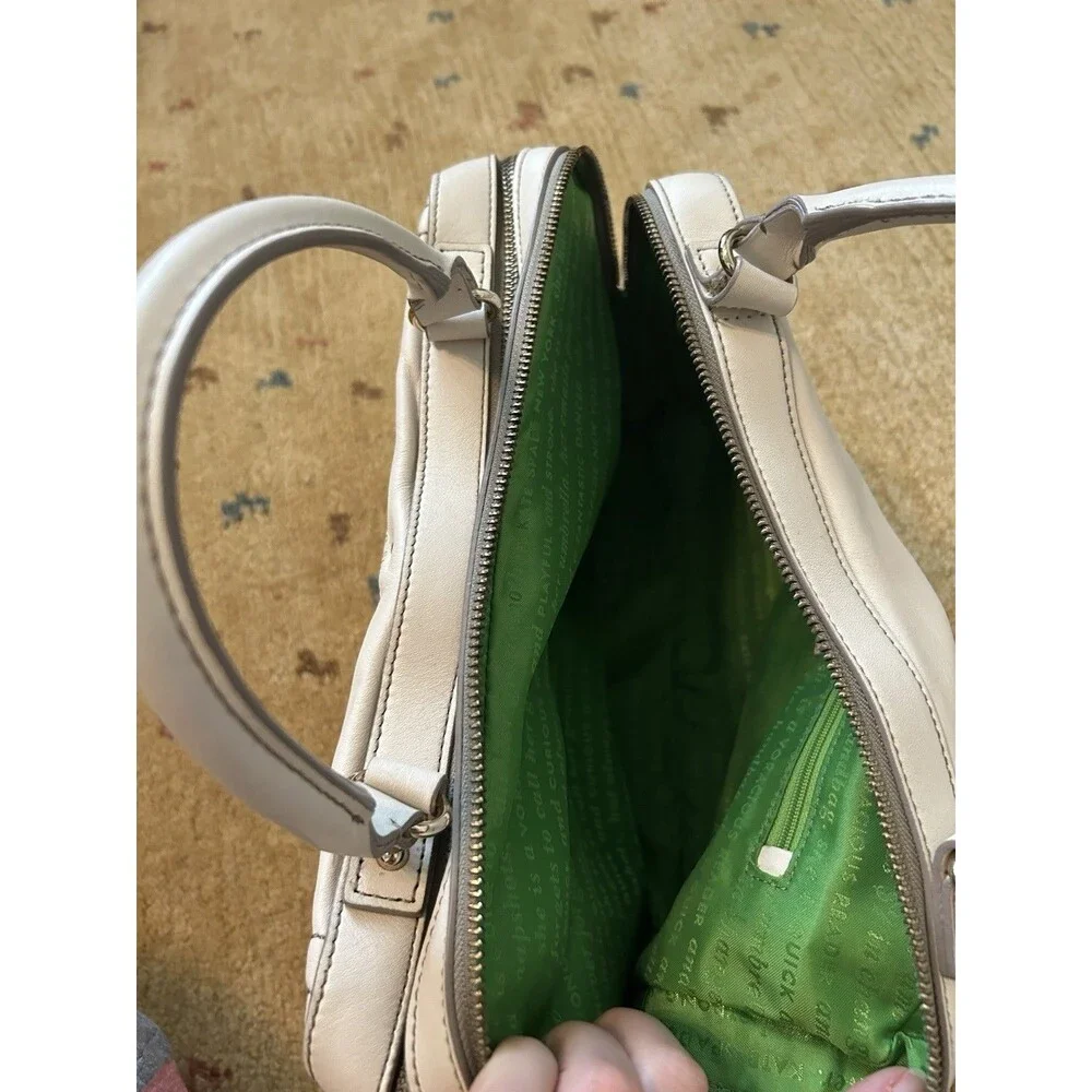Kate Spade New York Mott Street Fisher Bag Cream Satchel Purse Chic Career